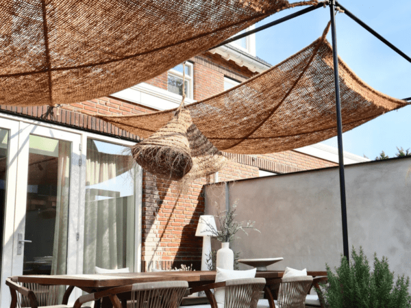 voile d’ombrage en fibres de coco à suspendre en diagonale modèle b