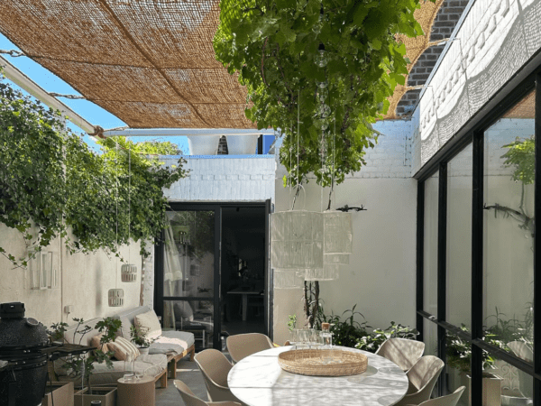 voile d’ombrage à suspendre en quadrillage modèle c